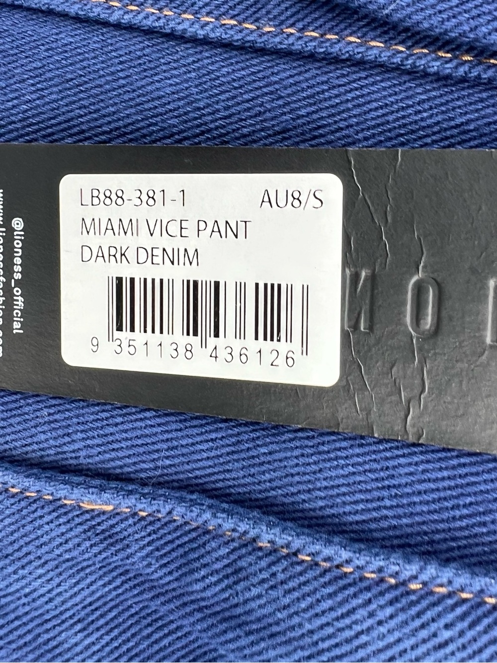 LIONESS Miami Vice Pant Dark Denim Size S - Picture 7 of 10